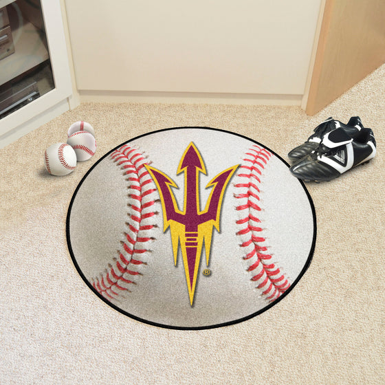 Arizona State Sun Devils Baseball Rug - 27in. Diameter