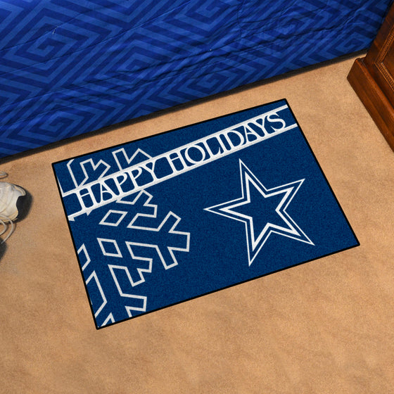 Dallas Cowboys Starter Mat Accent Rug - 19in. x 30in. Happy Holidays Starter Mat