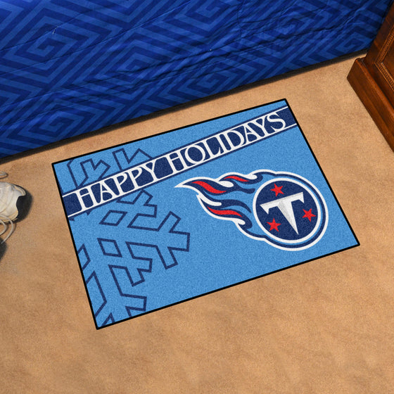 Tennessee Titans Starter Mat Accent Rug - 19in. x 30in. Happy Holidays Starter Mat