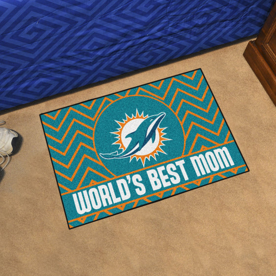 Miami Dolphins Starter Mat Accent Rug - 19in. x 30in. World's Best Mom Starter Mat