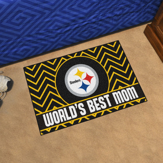 Pittsburgh Steelers Starter Mat Accent Rug - 19in. x 30in. World's Best Mom Starter Mat
