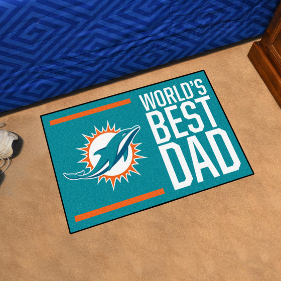 Miami Dolphins Starter Mat Accent Rug - 19in. x 30in. World's Best Dad Starter Mat