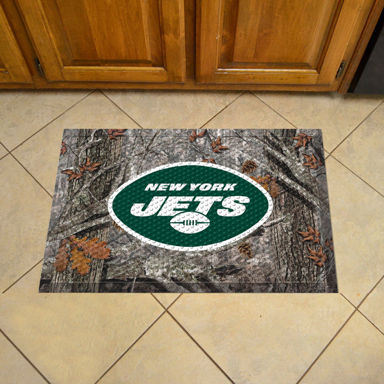 New York Jets Rubber Scraper Door Mat Camo
