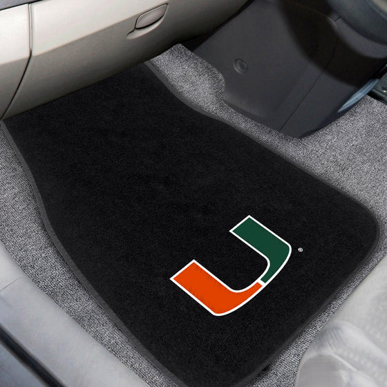 Miami Hurricanes Embroidered Car Mat Set - 2 Pieces