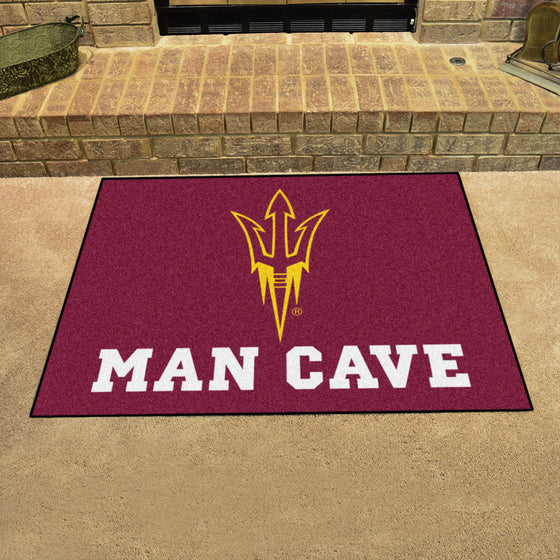 Arizona State Sun Devils Man Cave All-Star Rug - 34 in. x 42.5 in., Pitchfork Logo