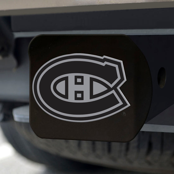 Montreal Canadiens Black Metal Hitch Cover with Metal Chrome 3D Emblem