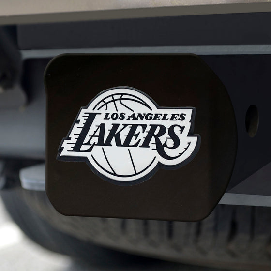 Los Angeles Lakers Black Metal Hitch Cover with Metal Chrome 3D Emblem