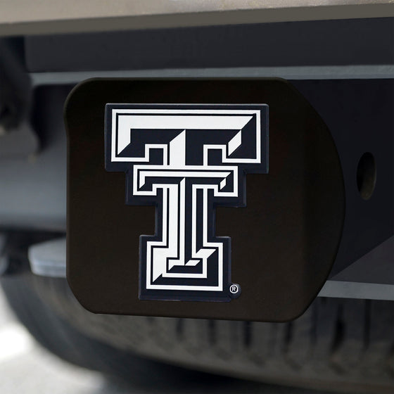 Texas Tech Red Raiders Black Metal Hitch Cover with Metal Chrome 3D Emblem