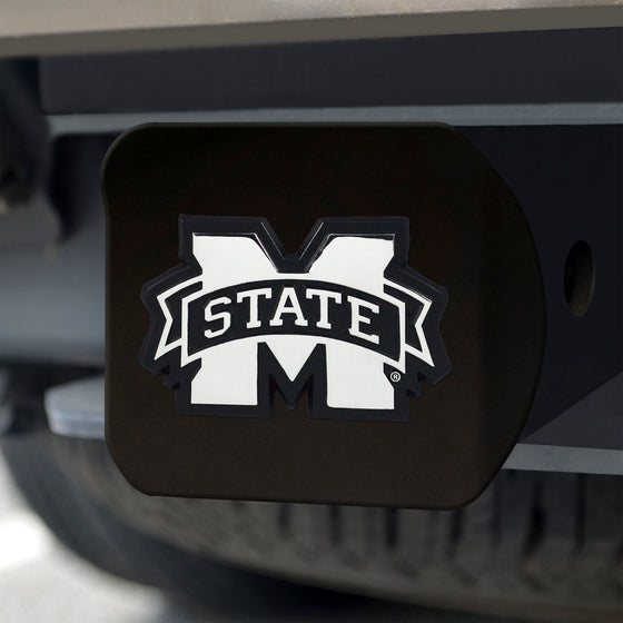 Mississippi State Bulldogs Black Metal Hitch Cover with Metal Chrome 3D Emblem