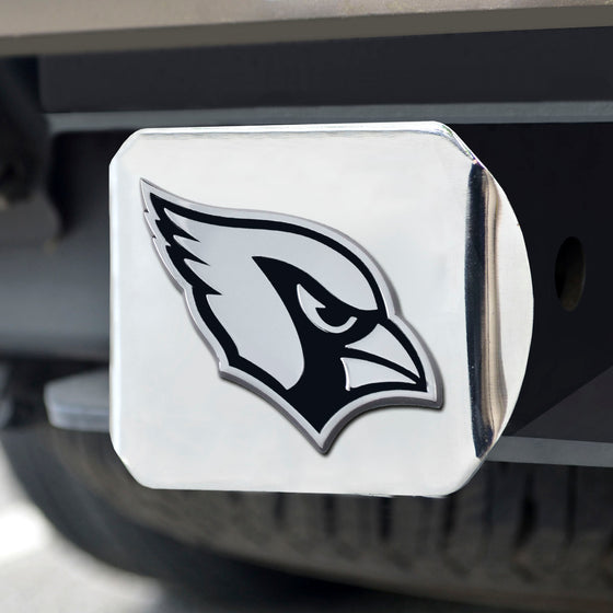 Arizona Cardinals Chrome Metal Hitch Cover with Chrome Metal 3D Emblem