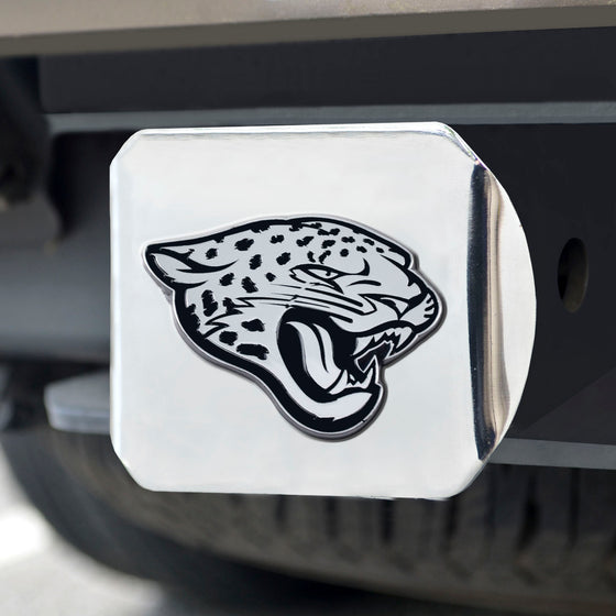 Jacksonville Jaguars Chrome Metal Hitch Cover with Chrome Metal 3D Emblem