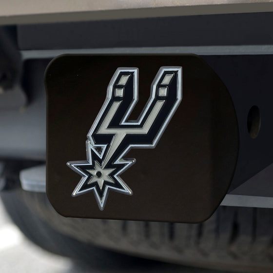 San Antonio Spurs Black Metal Hitch Cover - 3D Color Emblem