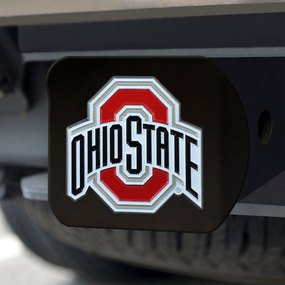 Ohio State Buckeyes Black Metal Hitch Cover - 3D Color Emblem