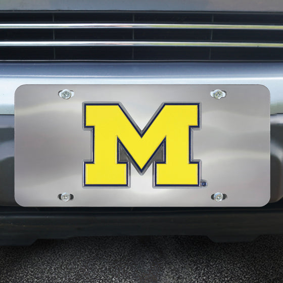 Michigan Wolverines 3D Stainless Steel License Plate