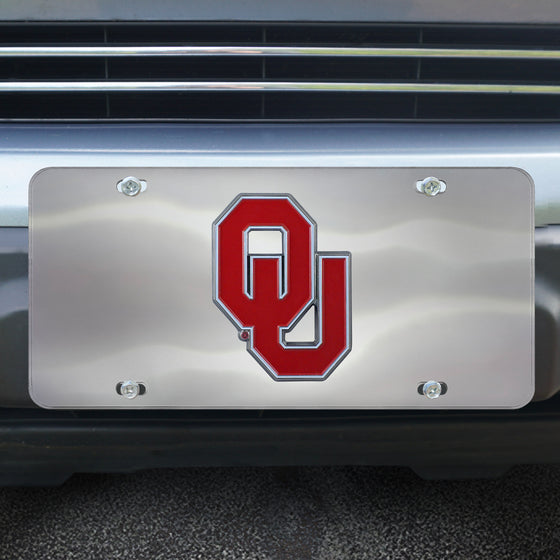 Oklahoma Sooners 3D Stainless Steel License Plate