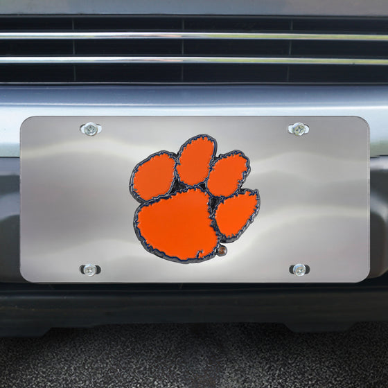 Clemson Tigers 3D Stainless Steel License Plate