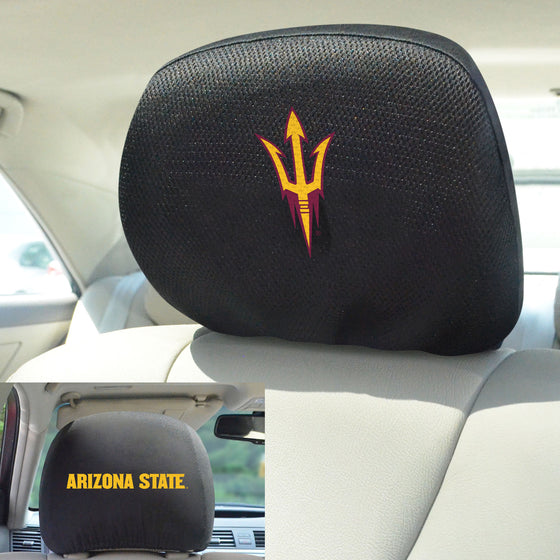 Arizona State Sun Devils Embroidered Head Rest Cover Set - 2 Pieces