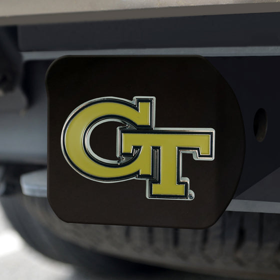 Georgia Tech Yellow Jackets Black Metal Hitch Cover - 3D Color Emblem