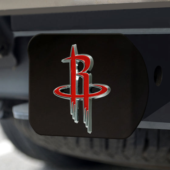 Houston Rockets Black Metal Hitch Cover - 3D Color Emblem