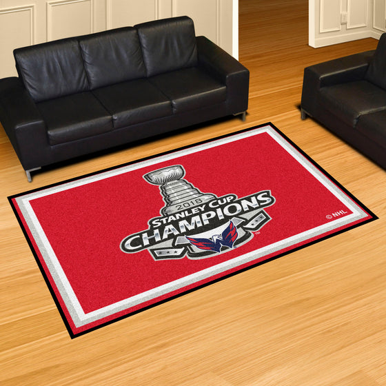 Washington Capitals 5ft. x 8 ft. Plush Area Rug, 2018 Stanley Cup Champions