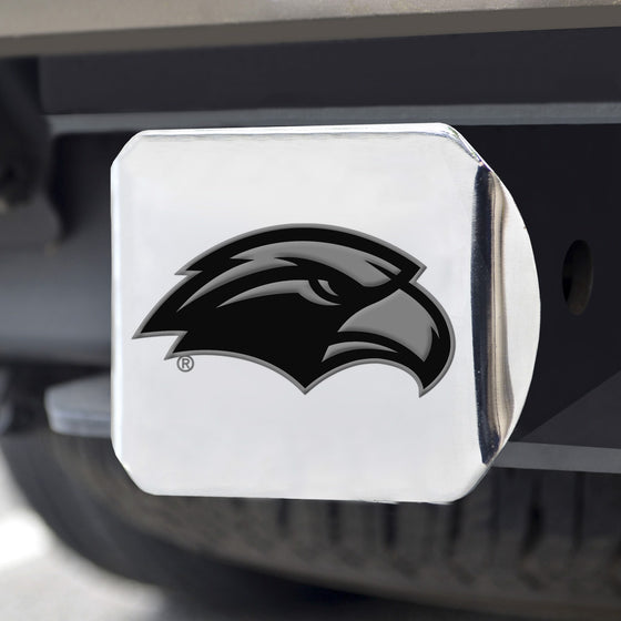 Southern Miss Golden Eagles Chrome Metal Hitch Cover with Chrome Metal 3D Emblem