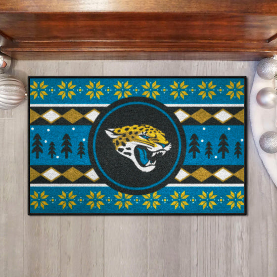 Jacksonville Jaguars Holiday Sweater Starter Mat Accent Rug - 19in. x 30in.