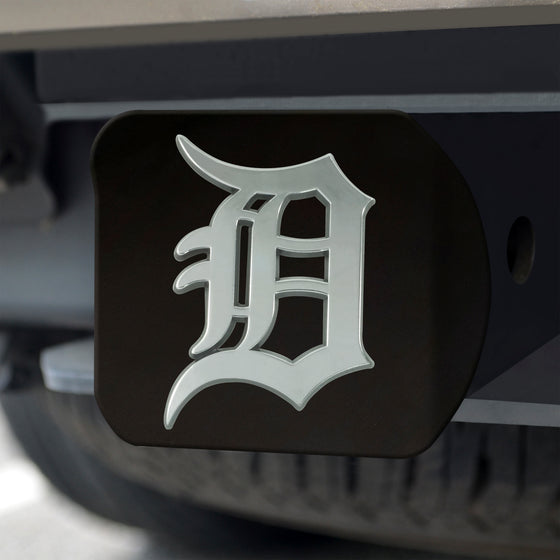 Detroit Tigers Black Metal Hitch Cover with Metal Chrome 3D Emblem