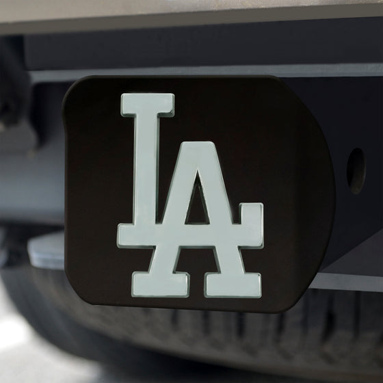 Los Angeles Dodgers Black Metal Hitch Cover with Metal Chrome 3D Emblem