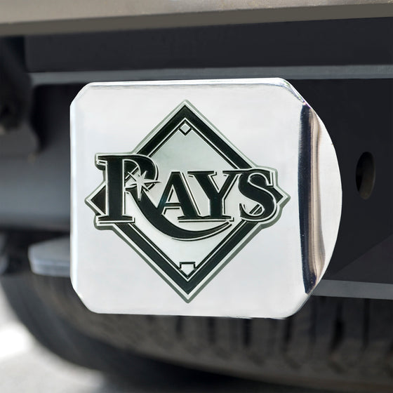 Tampa Bay Rays Chrome Metal Hitch Cover with Chrome Metal 3D Emblem