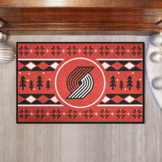 Portland Trail Blazers Holiday Sweater Starter Mat Accent Rug - 19in. x 30in.