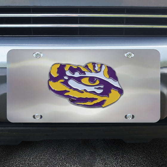 LSU Tigers 3D Stainless Steel License Plate