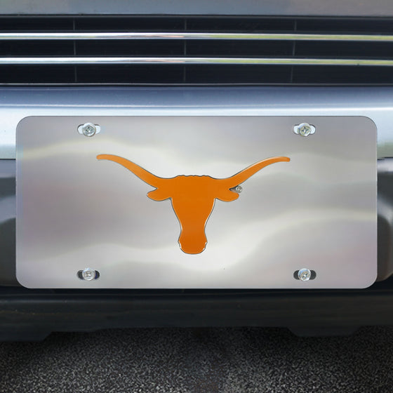 Texas Longhorns 3D Stainless Steel License Plate