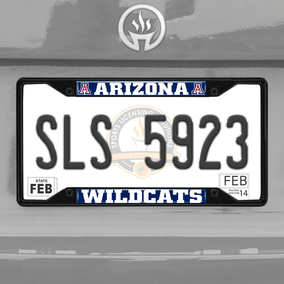Arizona Wildcats Metal License Plate Frame Black Finish