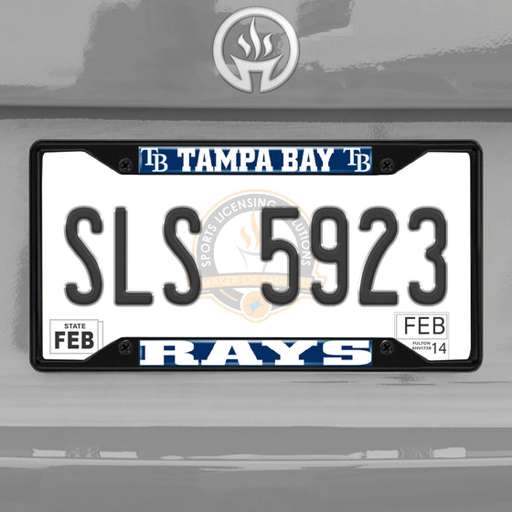 Tampa Bay Rays Metal License Plate Frame Black Finish