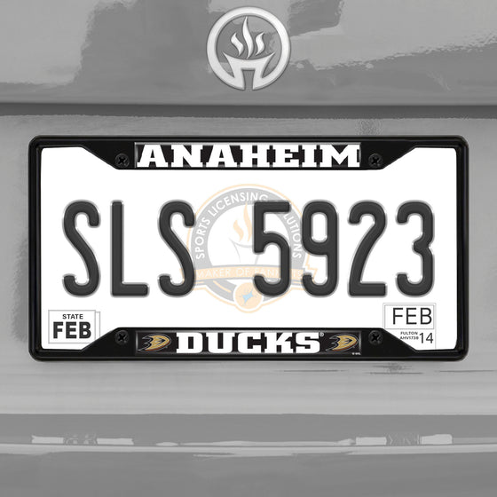 Anaheim Ducks Metal License Plate Frame Black Finish