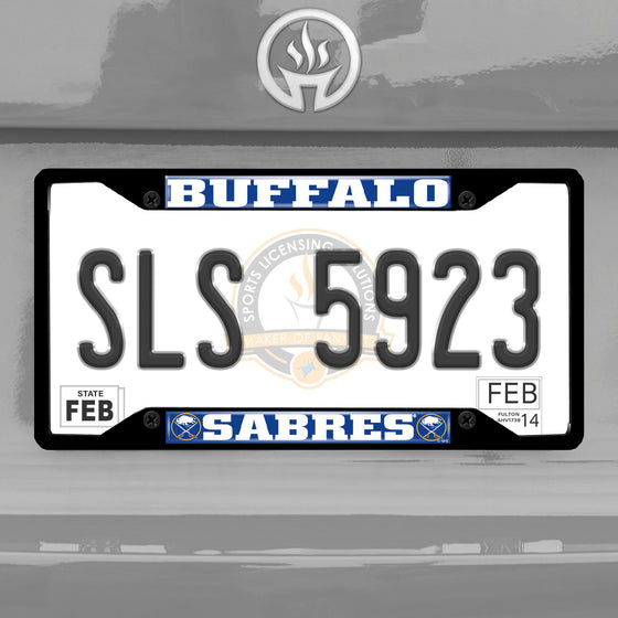 Buffalo Sabres Metal License Plate Frame Black Finish