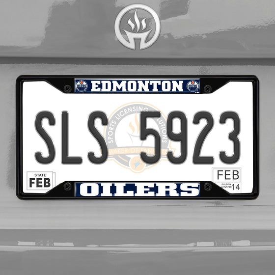Edmonton Oilers Metal License Plate Frame Black Finish