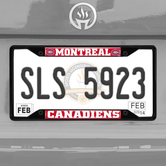 Montreal Canadiens Metal License Plate Frame Black Finish