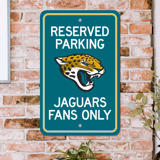Jacksonville Jaguars Team Color Reserved Parking Sign Décor 18in. X 11.5in. Lightweight