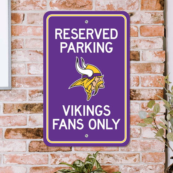 Minnesota Vikings Team Color Reserved Parking Sign Décor 18in. X 11.5in. Lightweight