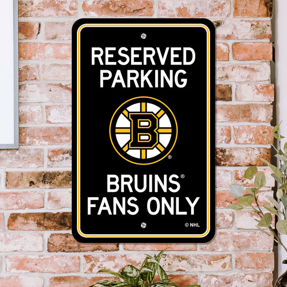 Boston Bruins Team Color Reserved Parking Sign Décor 18in. X 11.5in. Lightweight