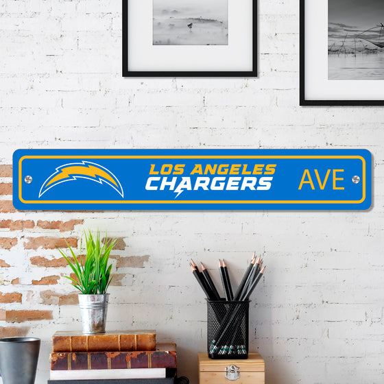 Los Angeles Chargers Team Color Street Sign Décor 4in. X 24in. Lightweight