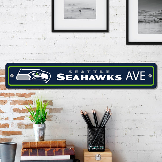 Seattle Seahawks Team Color Street Sign Décor 4in. X 24in. Lightweight