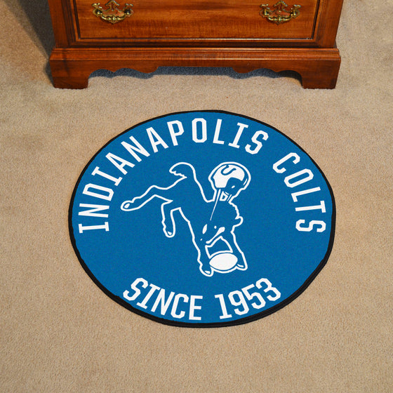 Indianapolis Colts Roundel Rug - 27in. Diameter, NFL Vintage