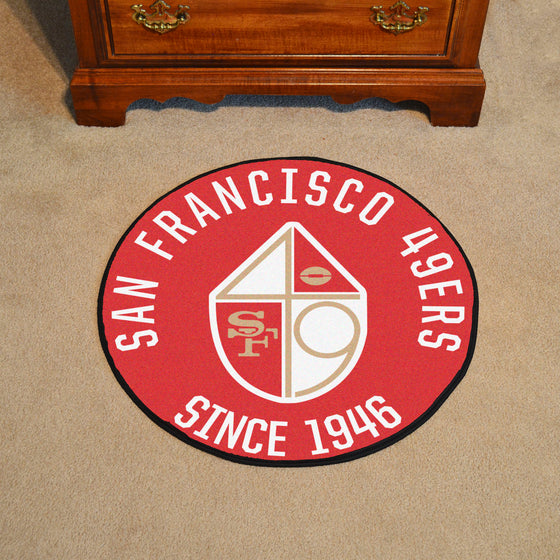 San Francisco 49ers Roundel Rug - 27in. Diameter, NFL Vintage