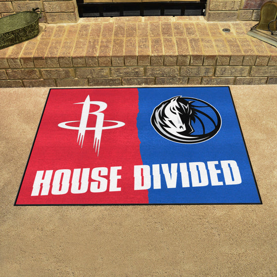 NBA House Divided - Houston Rockets / Mavericks House Divided Rug - 34 in. x 42.5 in.