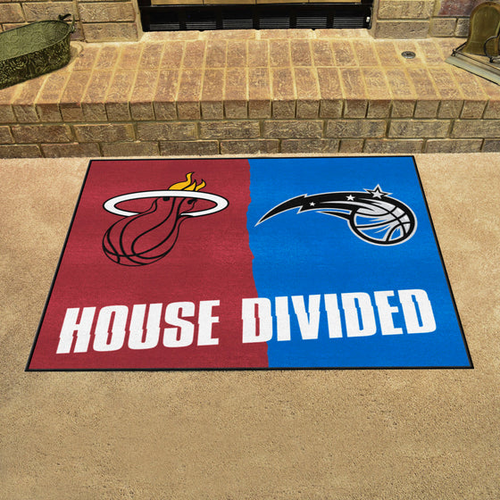 NBA House Divided -Miami Heat / Orlando Magic House Divided Rug - 34 in. x 42.5 in.