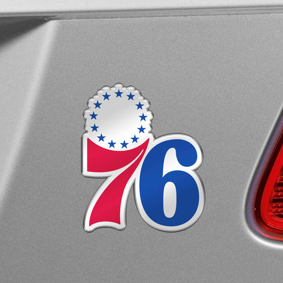 Philadelphia 76ers Heavy Duty Aluminum Embossed Color Emblem