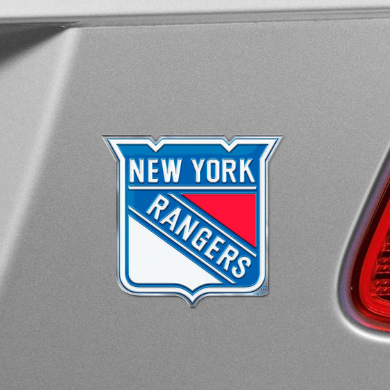 New York Rangers Heavy Duty Aluminum Embossed Color Emblem