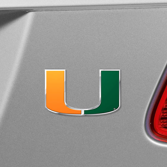 Miami Hurricanes Heavy Duty Aluminum Embossed Color Emblem